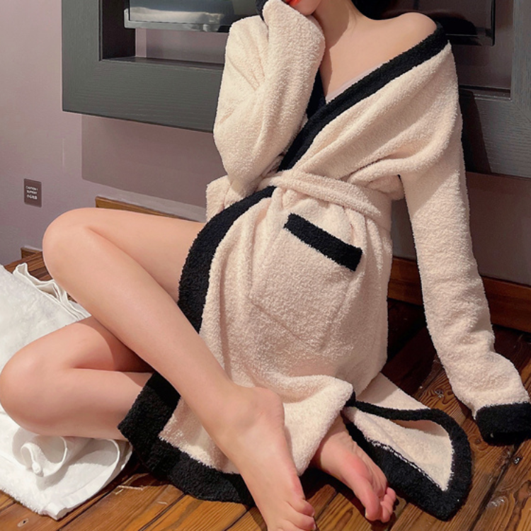 コーラルフリースリッチバスローブ