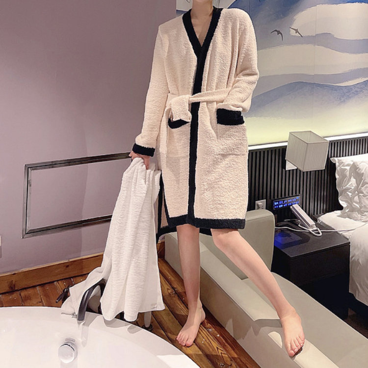 コーラルフリースリッチバスローブ