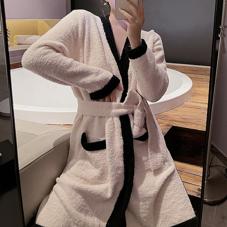 コーラルフリースリッチバスローブ