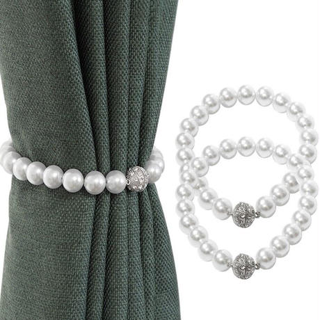 パールデザインカーテンホルダー2点セット