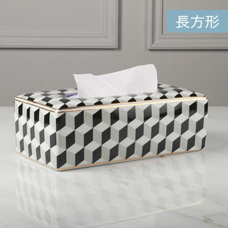 セラミックスクエアデザインティッシュカバー