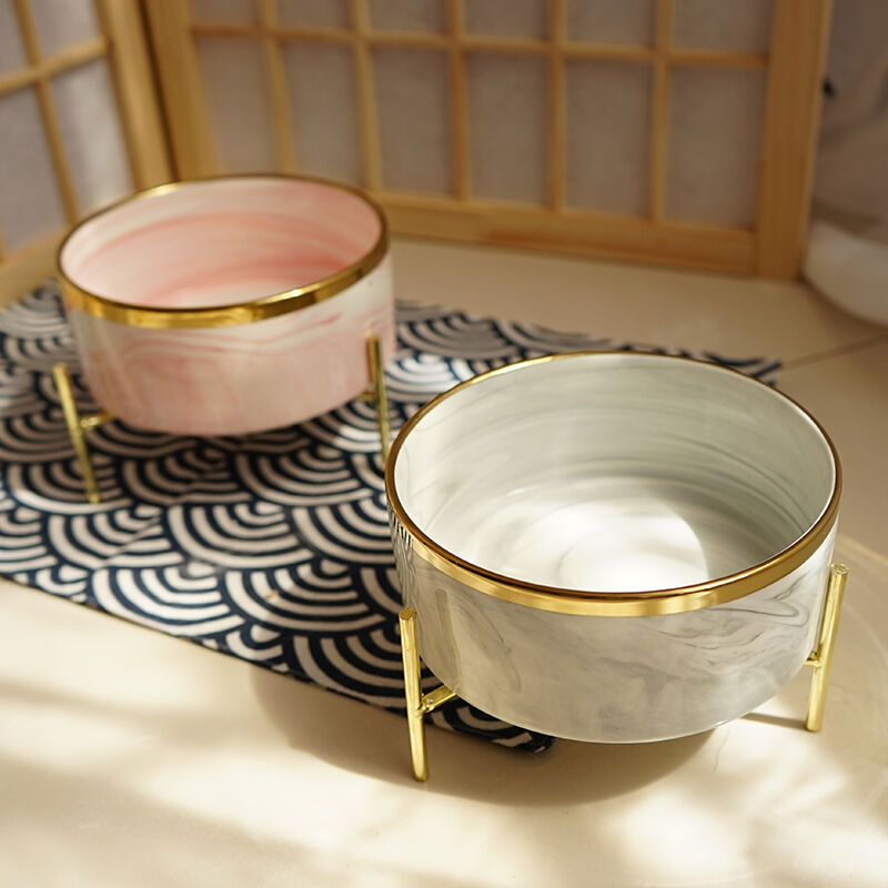 マーブル柄ゴールドフードボウル