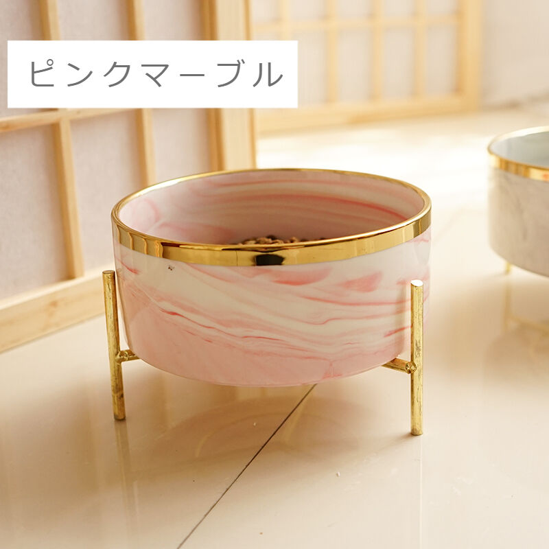 マーブル柄ゴールドフードボウル