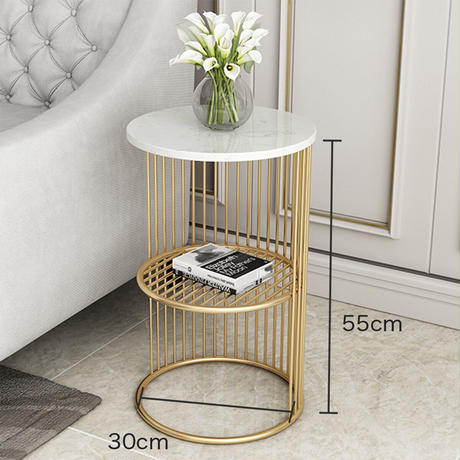大理石ゴールドラインサイドテーブル