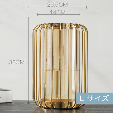 ゴールド 格子フラワーベース