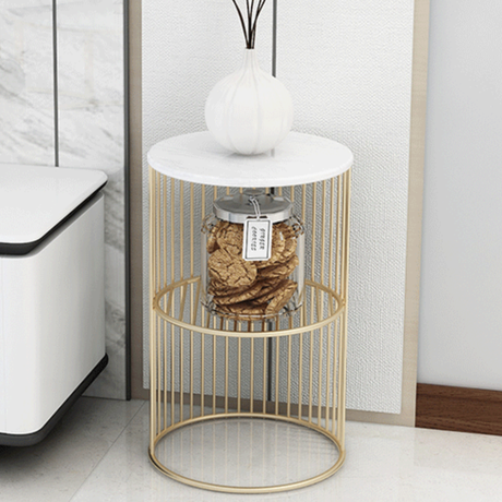 大理石ゴールドラインサイドテーブル