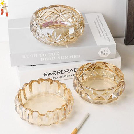 クリスタルアンバー灰皿