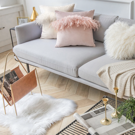 フェザー  クッションカバー（3カラー）