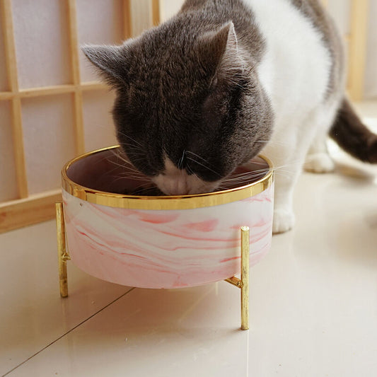 マーブル柄ゴールドフードボウル