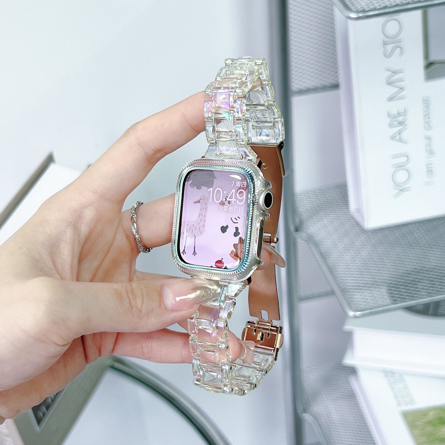 AppleWatchオーロラクリアバンド