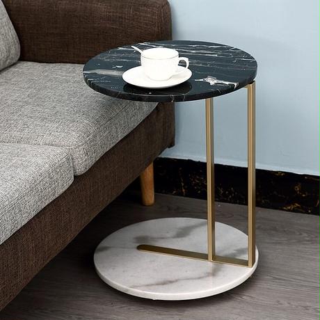 大理石ソファサイドゴールドテーブル