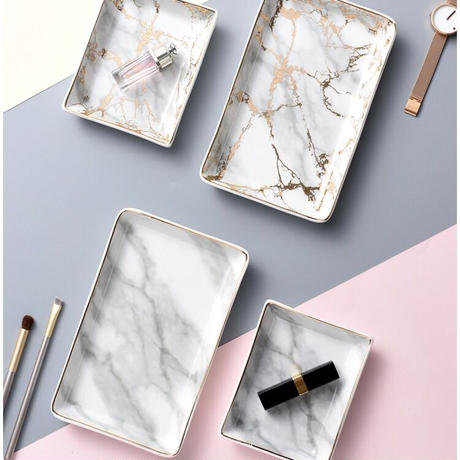 大理石×ゴールド トレー