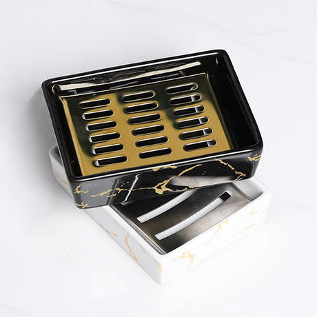 大理石調スクエアデザインソープディッシュ