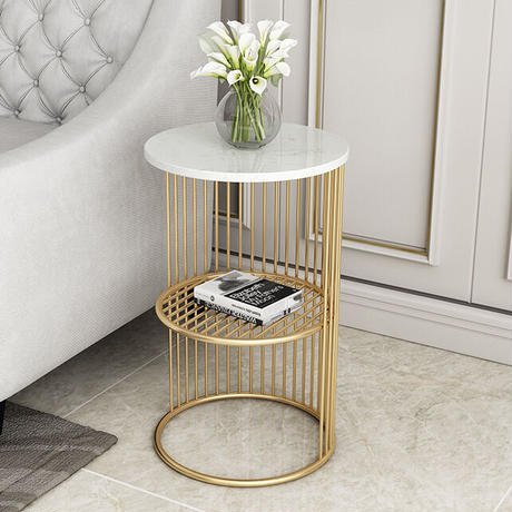 大理石ゴールドラインサイドテーブル