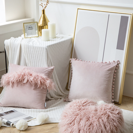 フェザー  クッションカバー（3カラー）