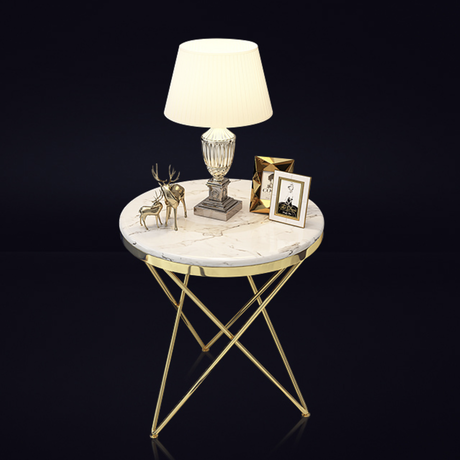 大理石調クロスライン サイドテーブル