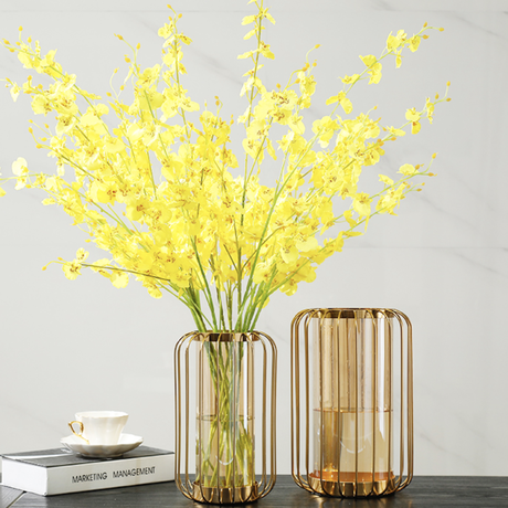 ゴールド 格子フラワーベース