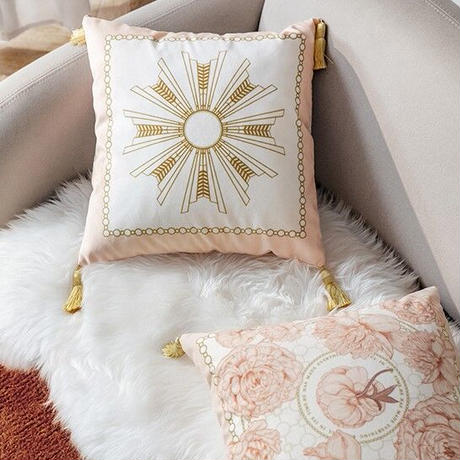 ラグジュアリーフローラルソファクッション