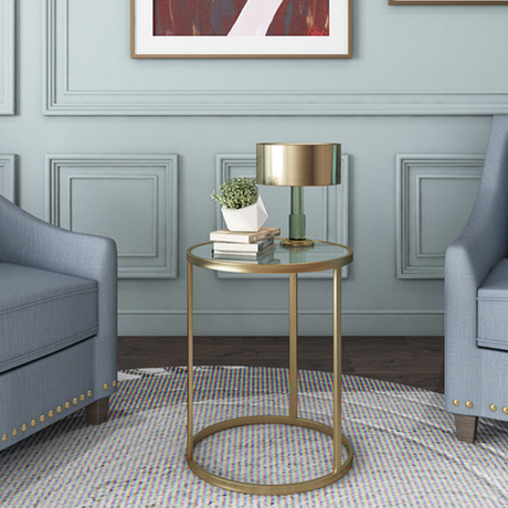 ガラスサイドテーブル（2カラー）