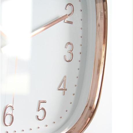スクエアシンプルピンクゴールドウォールクロック