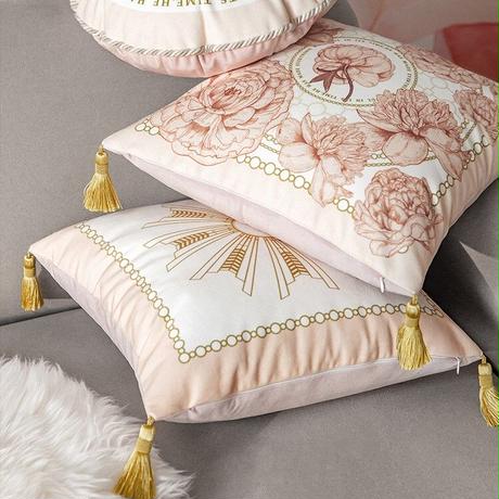 ラグジュアリーフローラルソファクッションカバー