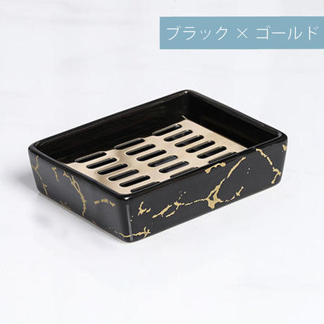 大理石調スクエアデザインソープディッシュ