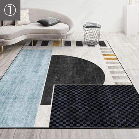 アクセントカラー サークルデザインラグ（3タイプ）