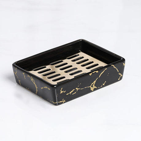 大理石調スクエアデザインソープディッシュ