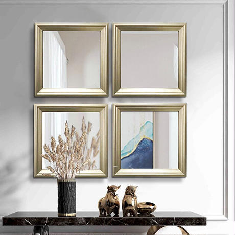 ゴールドフレームスクエアミラー【シングル】