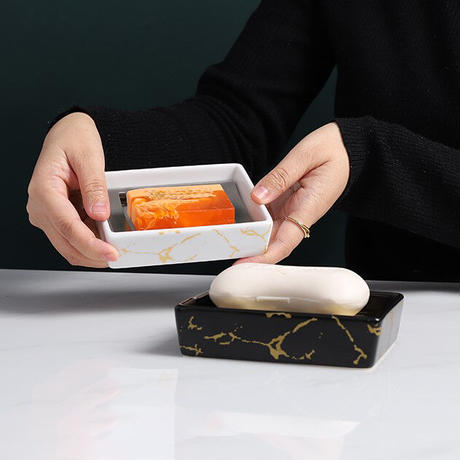 大理石調スクエアデザインソープディッシュ