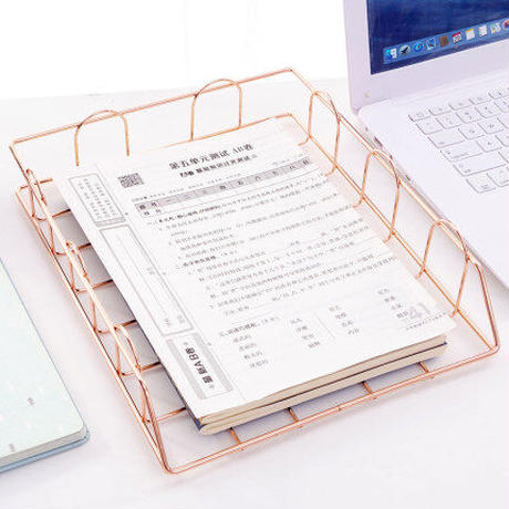 ゴールドA4ワイヤーバスケット 2点セット