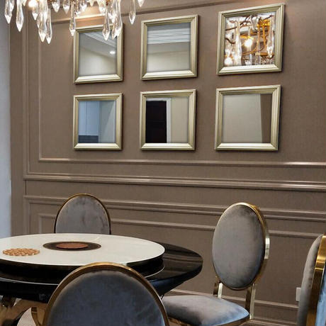 ゴールドフレームスクエアミラー【シングル】