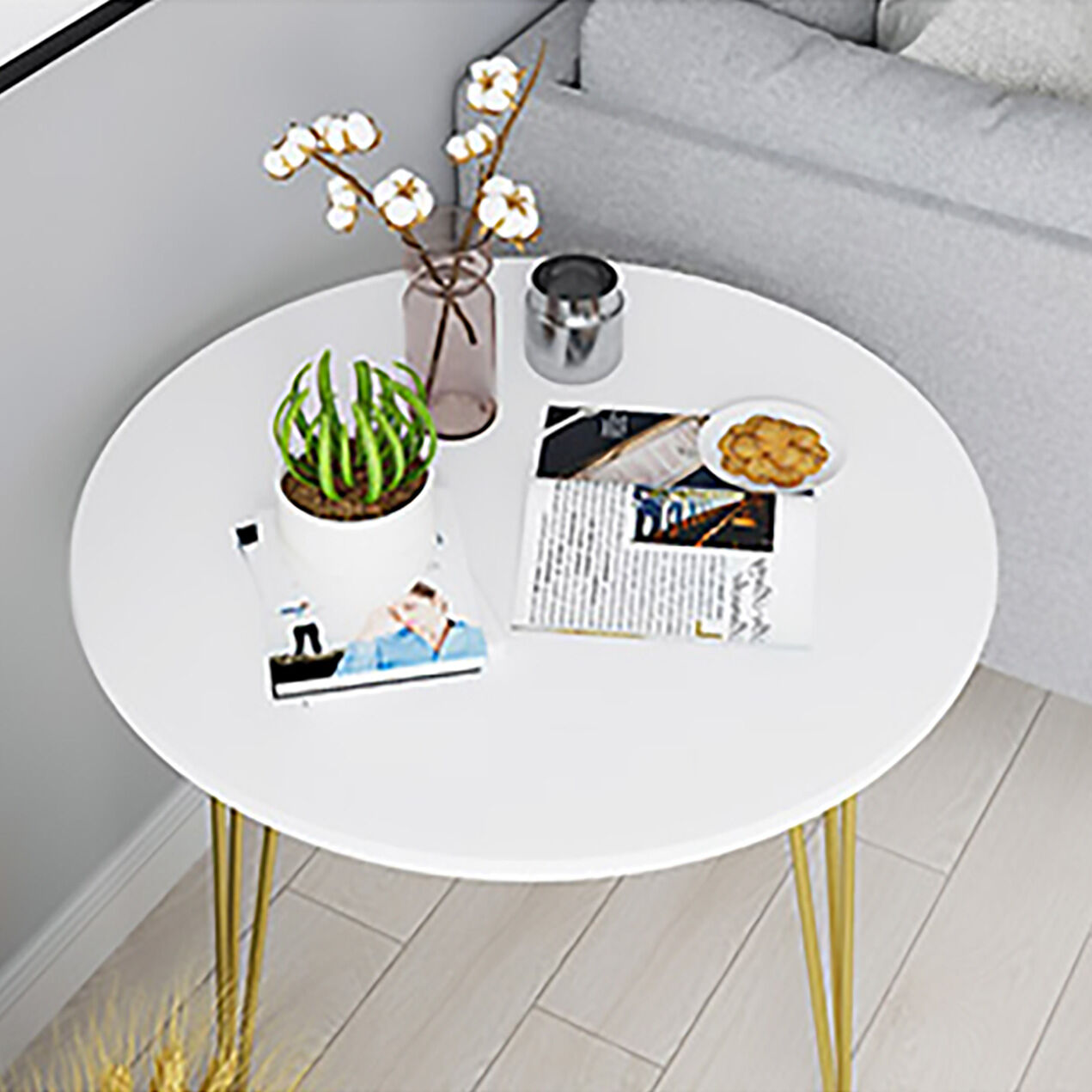 エレガントゴールドラウンドテーブル