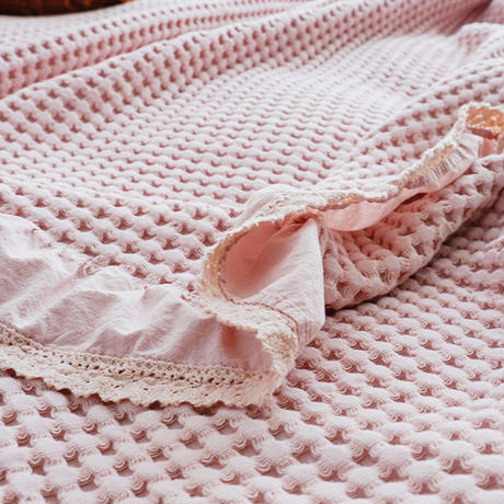 コットン ワッフルフリルピローケース