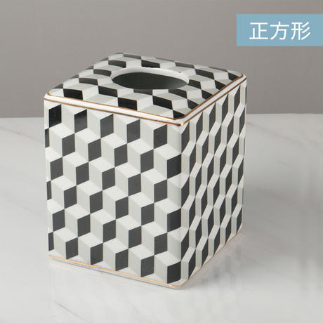 セラミックスクエアデザインティッシュカバー